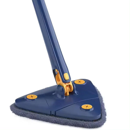 Fregona triangular ajustable de 360 grados para limpieza de ventanas, mopa de microfibra con mango de 1,3 m, limpiaparabrisas de vidrio autoescurrido, Kit de limpieza de ventanas de pared.