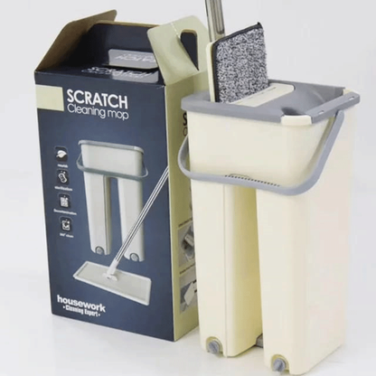 Fregona con cubo autoescurrible con 3 trapos