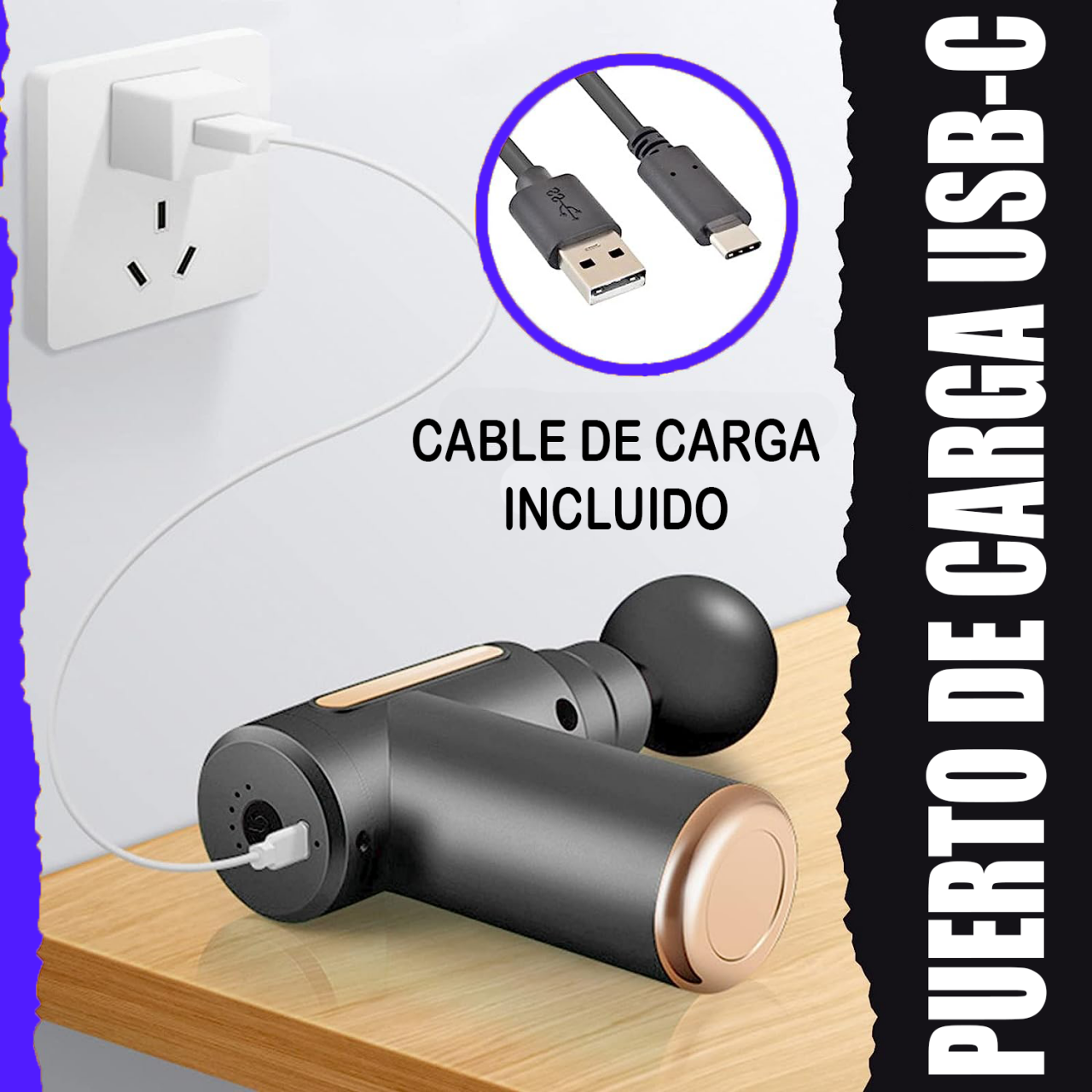 PISTOLA MASAJEADORA + Auriculares