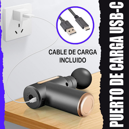 PISTOLA MASAJEADORA + Auriculares